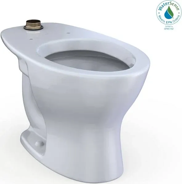 Toto CT725CUF#01 Tornado Flush Commercial Flushometer Floor-Mounted Universal Height Toilet, Elongated in Cotton White (Flush Valve and Seat Sold Separately)