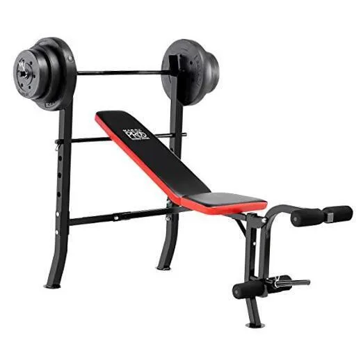 Marcy Pro Standard Weight Bench with 100 lb. Weight Set