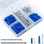 Conical Concrete Wall Anchors and Screws Assortment Kit