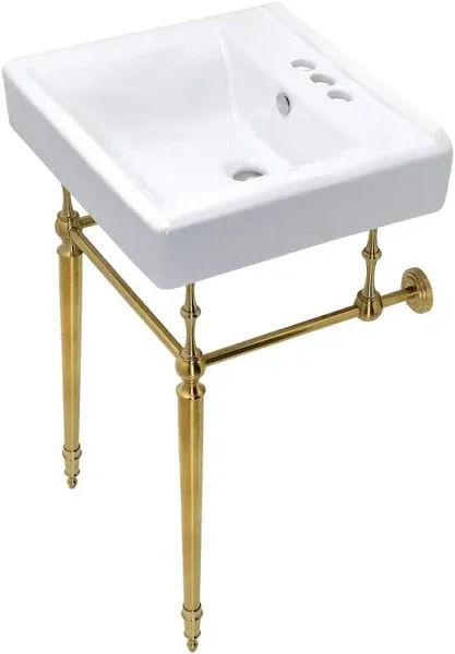 Kingston Brass Edwardian 20-Inch Console Sink with Brass Legs KVPB2018W47