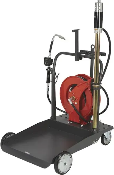 Ironton Air-Operated 5:1 Oil Pump Kit with Cart and Hose Reel, 3.7 GPM,