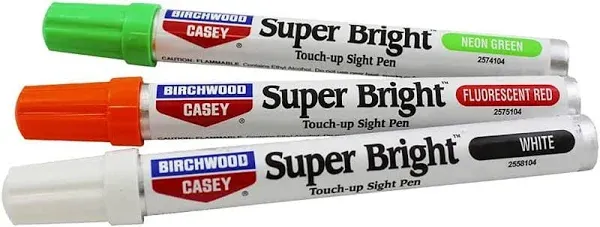 Birchwood Casey Super Bright Pen Kit, Green/Red/Whit<wbr/>e For Sights BC-15116