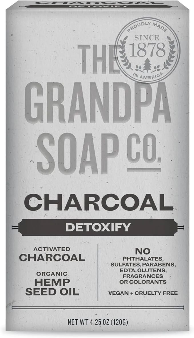 The Grandpa Soap Co - Charcoal Bar Soap - Detoxify - 4.25 oz (120g)