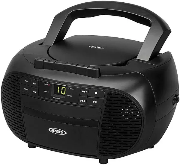 Jensen Portable Stereo with Bluetooth, CD Cassette Recorder, AM/FM Radio, and Portable Stereo