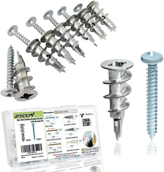 Ansoon Zinc Self-Drilling Drywall Anchors