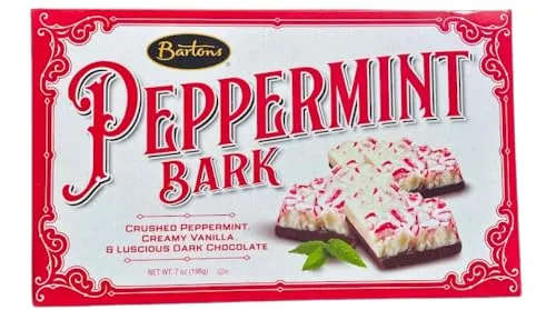 Bartons Peppermint Bark Crushed Peppermint Candy with Vanilla and Dark Chocolate