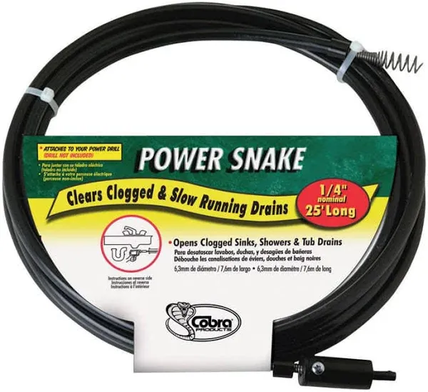 Power Snake Snake Drain Auger 15 ft. L