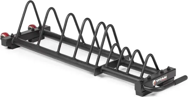 Titan Fitness Horizontal Weight Plate Storage w/Wheels Bumper Rack