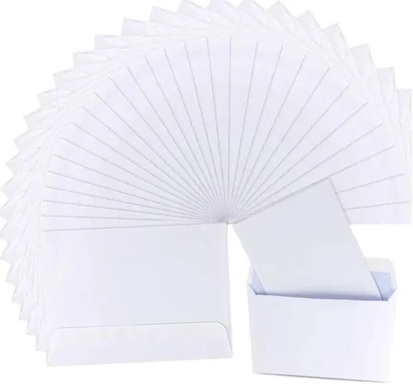 200Pcs Envelopes Self Seal, 4 X 6 Blank White Kraft Paper Envelopes Self Seal Bu