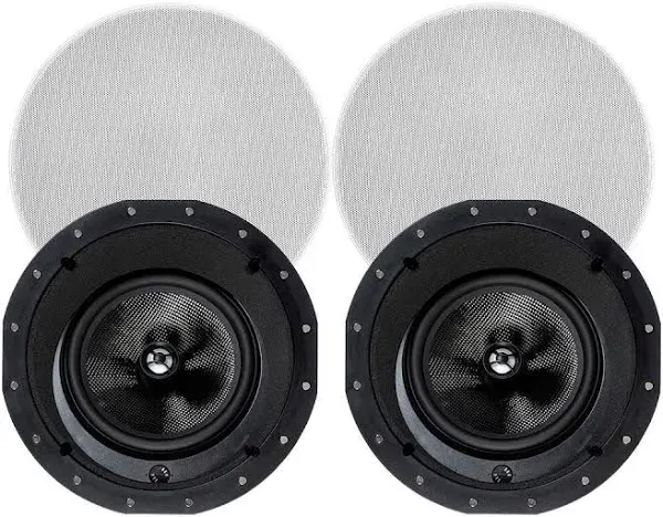 Monoprice 34197 Alpha In-Ceiling Speakers 6.5in Carbon Fiber 2-Way Wit