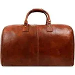 PARADISE LOST By Time Resistance COGNAC BROWN MATTE LEATHER GARMENT DUFFEL BAG