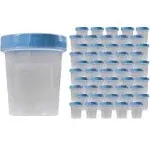 Specimen Cups With Leak Proof Screw on Lids - 4oz [Pack of 50] Clear Non-Sterile Urine Sample Jars - Containers for Safe Pee, Stool, Semen Sample Collection for Testing (50)