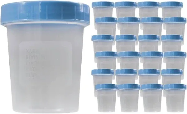 Specimen Cups With Leak Proof Screw on Lids - 4oz [Pack of 50] Clear Non-Sterile Urine Sample Jars - Containers for Safe Pee, Stool, Semen Sample Collection for Testing (50)