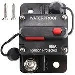 Red Wolf Waterproof 100AMP Circuit Breaker for Boat Trolling Motor Marine ATV Vehicles Stereo Audio Electronic Battery System Inline Fuse with Manual