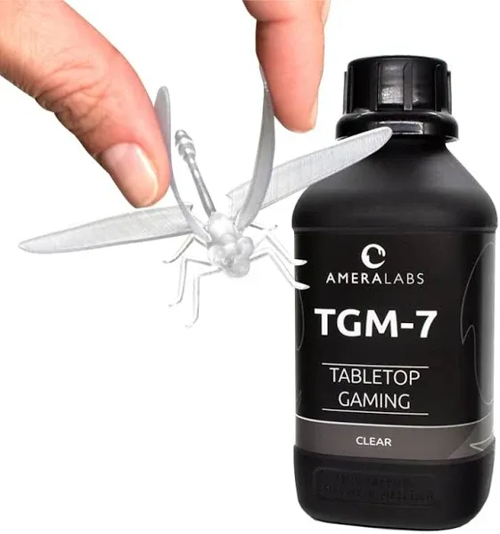 TGM-7 3D Printer Resin for 4K/8K/12K LCD/DLP/SLA UV Resin 3D Printers – Tough, High Resolution, Low Odor, Fast Curing Printing Liquid, 405nm, Great for Tabletop Miniatures (Clear, 1kg)