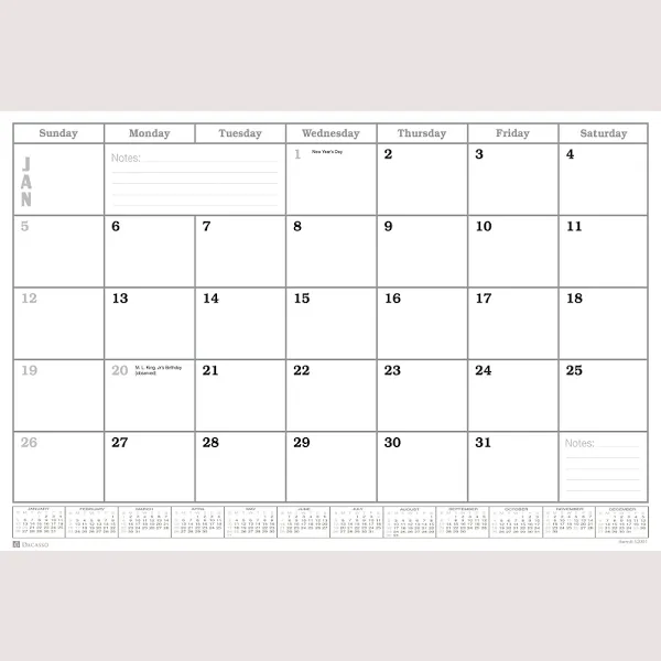 2024 Dacasso Monthly Calendar Refill, 24.5 x 16, White (S2001)