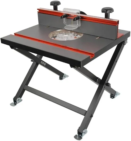 O'SKOOL Quick Convertible and Foldable Benchtop Trim Router Table with Insert Plate Kit