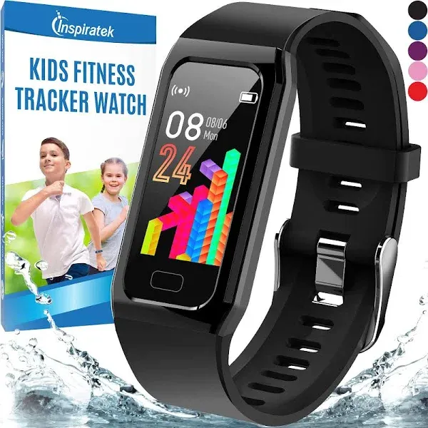 Inspiratek Kids Fitness Tracker for Girls and Boys Age 5-16 (4 Color)- Waterproo