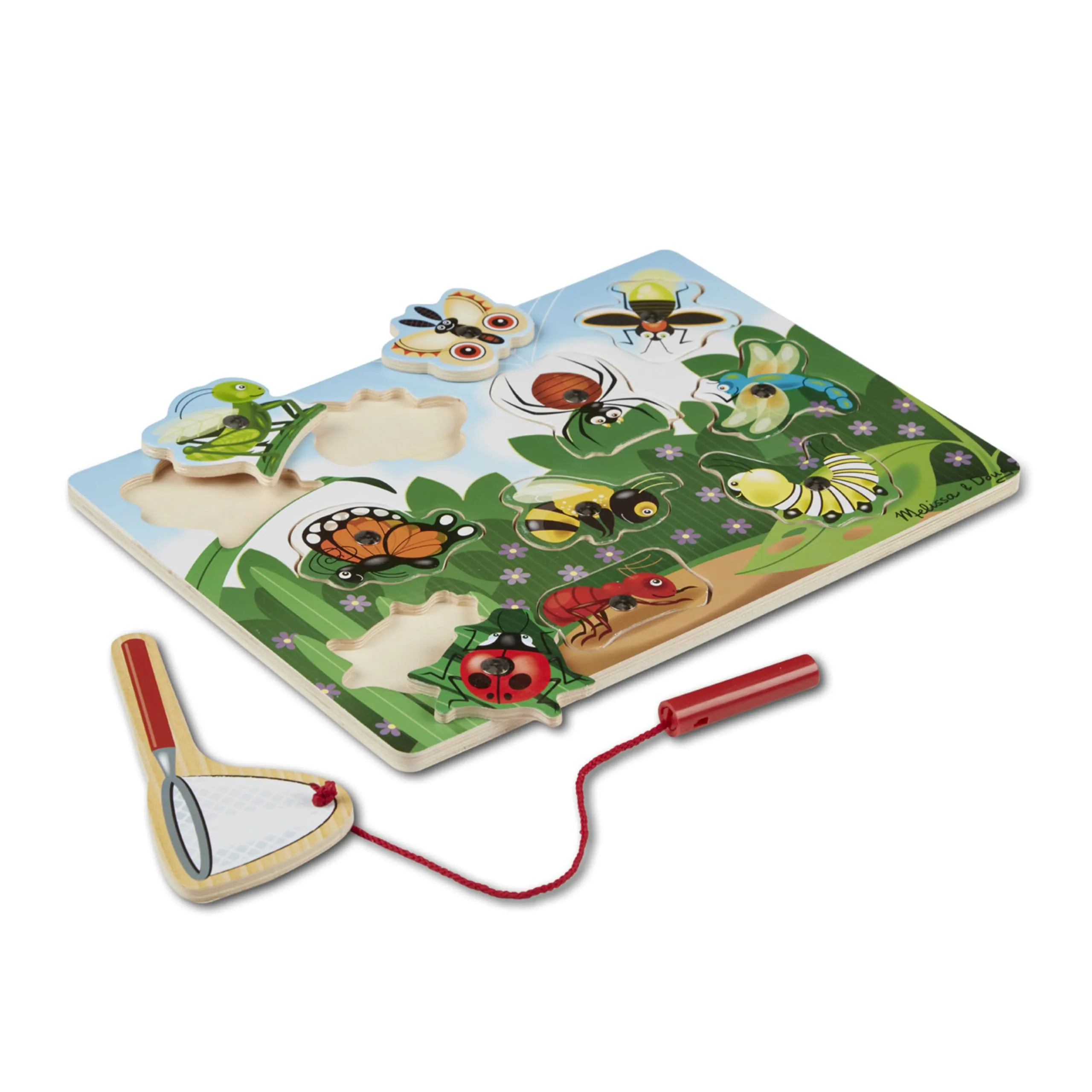 Melissa &amp; Doug Magnetic Wooden Bug-Catching Puzzle Game (10 pcs)