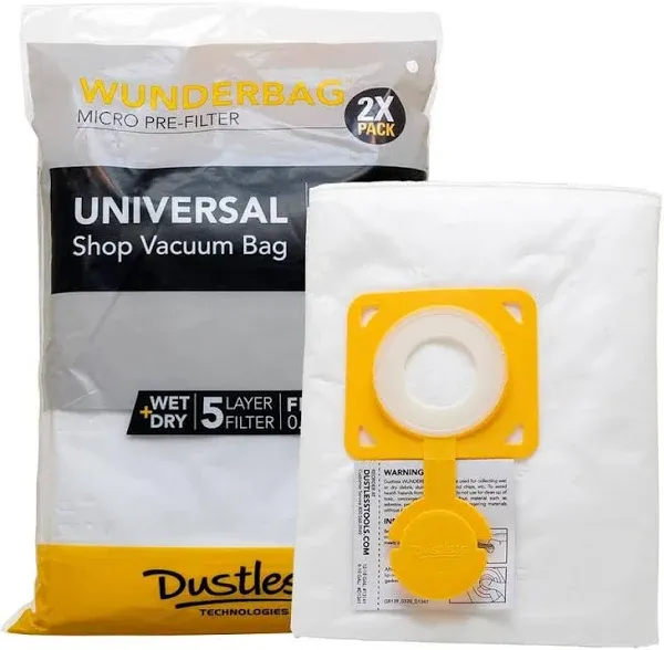 Wunderbag Dustless Technologies 13141 Vacuum Bag, Micron Filter, 2 Pk