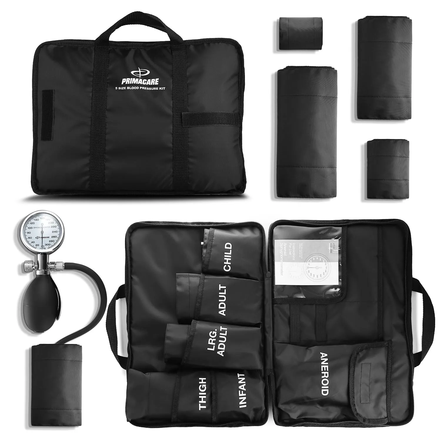 DS-9185 Aneroid Sphygmomanomet<wbr/>er and Blood Pressure Cuff Set with Portable Case,