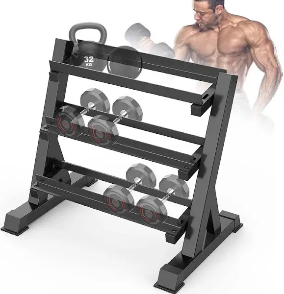 THERUN Adjustable 3 Tier Dumbbell Rack Stand