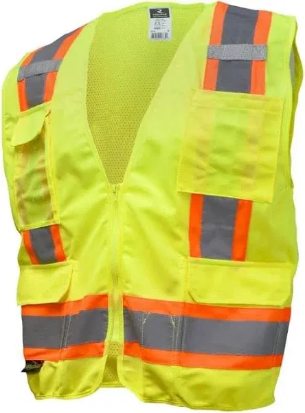 Radians SV6OM Two Tone Surveyor Class 2 Safety Vest, Medium, Orange