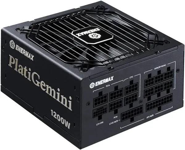 ENERMAX PlatiGemini 1200W, ATX 3.1 & ATX12VO Standard, PCIe 5 600W 12V-2x6 Connector, 80+ Platinum Full-Modular Power Supply, Compact 150mm ATX PSU, 10 Year Warranty; EGN1200P