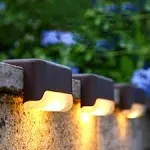 EDDORUNNING Solar Deck Lights Outdoor 8 Pack,Solar Lights Outdoor for Patio Brown Solar Step Lights LED Waterproof Lighting for Fence, Stair, Deck