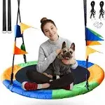 New JPAXI 40 inch Tree Swing Colorful Adjustable Saucer Swing