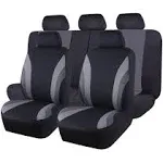  Line Rider Sporty Cloth 11PCS Universal Fit Car Seat Full Set Black and Gray