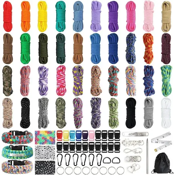 GNILLKO Paracord Bracelet Kit, 40 Colors 10 Feet 550 Paracord Kit and Complete Accessories, Paracord Rope Kit for Making Paracord Bracelets,