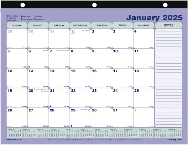 Brownline Monthly Desk Pad Calendar 2025