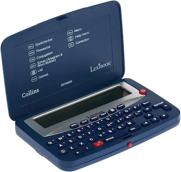 Lexibook - Collins Electronic Pocket Spellchecker with Battery, Blue/White, Dc753en