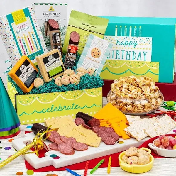 Gourmet Gift Baskets Happy Birthday Sweet and Savory Gift Box