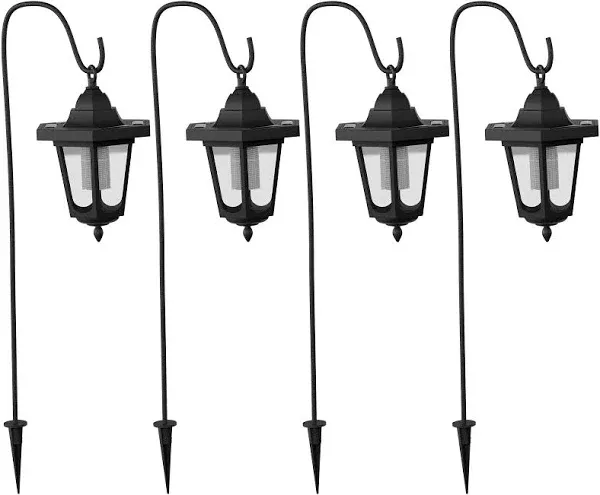 Pure Garden Hanging Solar Coach Lights with Hanging Hooks