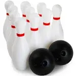 Bowling Set - 12 Piece Bowling Game - Indoor Outdoor Lawn Bowling Kit for Chi...