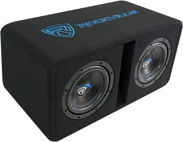 Rockville DV8K52 Dual 8" K5 1600W Car Subwoofers+Vented Sub Enclosure Box/2 Ohm