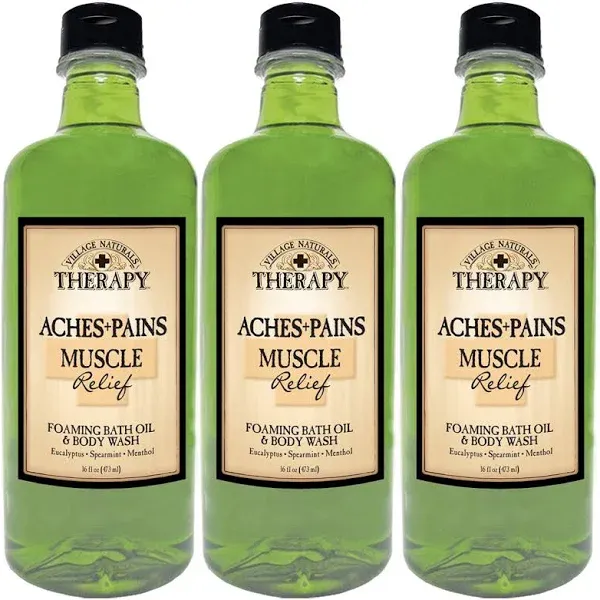 Village Naturals Therapy Foaming Bath Oil, Aches and Pains