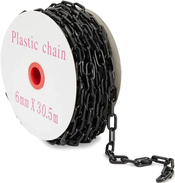 100-Feet Plastic Chain Links - Privacy Safety Barrier for Fence, Gate (1.5-In...