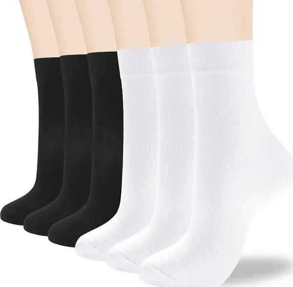 ATBITER Women's Thin Dress Socks,Soft Cotton Ankle Crew Calf Socks for Business Trouser Casual (6-Pairs Present Box)