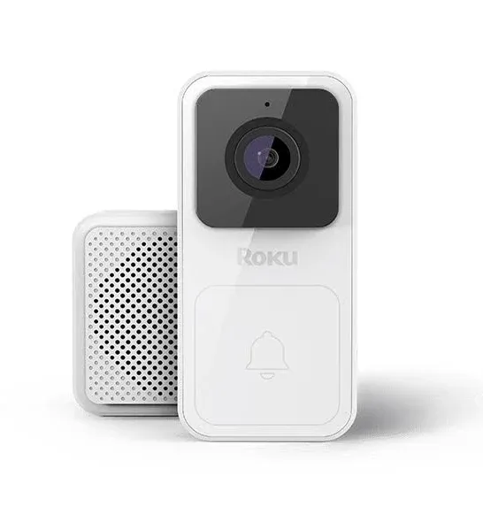 Roku Smart Home Wired Video Doorbell & Chime - 1080p HD Night Vision Ultrawide View Doorbell Camera with Motion & Sound Detection, 2-Way Audio & Works with Alexa & Google, 90-Day Subscription Included