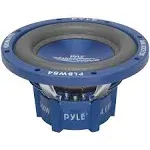 Pyle Car Vehicle Subwoofer Audio Speaker - 8 Inch Blue Injection Molded Cone, Blue Chrome-Plated Plastic Basket, Dual Voice Coil 4 Ohm Impedance, 600 Watt Power, Vehicle Stereo Sound System PLBW84