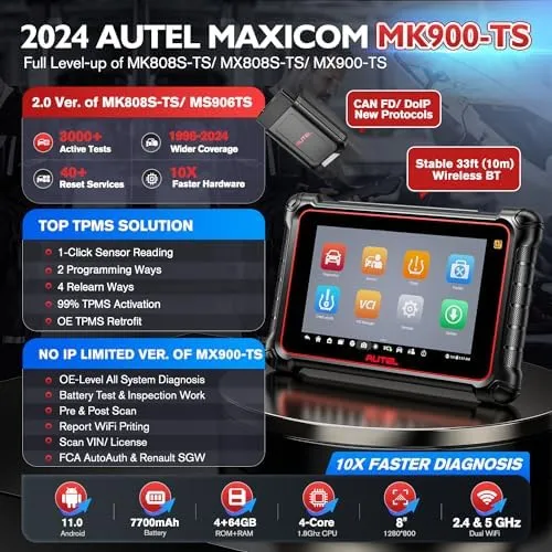 Autel TPMS Scanner MaxiCOM MK906Pro-TS 2023 Upgrade of MS906PRO-TS M