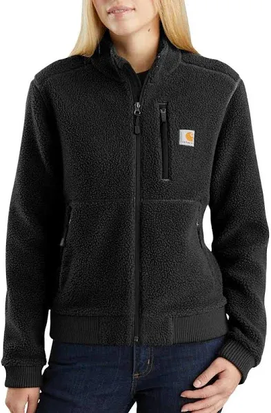 Carhartt Women&#x27;s Full Zip Sherpa Fleece Jacket Black Large 12/14 Solid