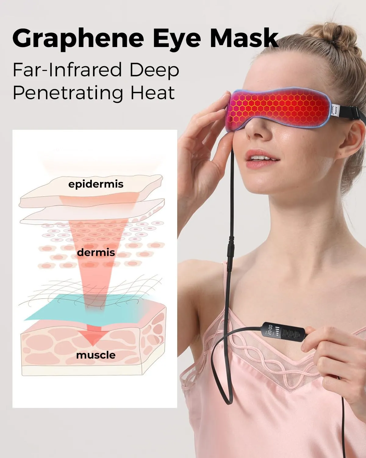 Advanced Heated Eye Mask with Flaxseed &amp; Graphene - Therapeutic Eye Relief