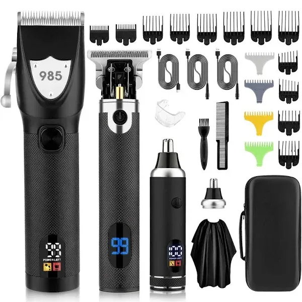 Saoilli Professional Hair Clippers Hair Trimmer For Men,Beard Trimmer Nose Hair Trimmer Set,Cordless Electric shavers Men,Barber Clippers