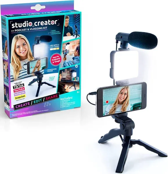 Studio Creator - Podcast &amp; Vlogging Kit - Create/Edit/Sh<wbr/>are - Great for YouTube