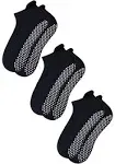 rative Anti Slip Non Skid Barre Yoga Pilates Hospital Socks with Grips for Adults Men Women (X-Large, 3-pairs/black)