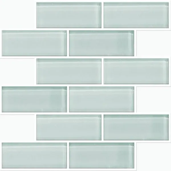 RoomMates 10.5" x 10.5" Peel Stick Aqua Sea Glass Subway Tile (S/4 Sheets) NEW